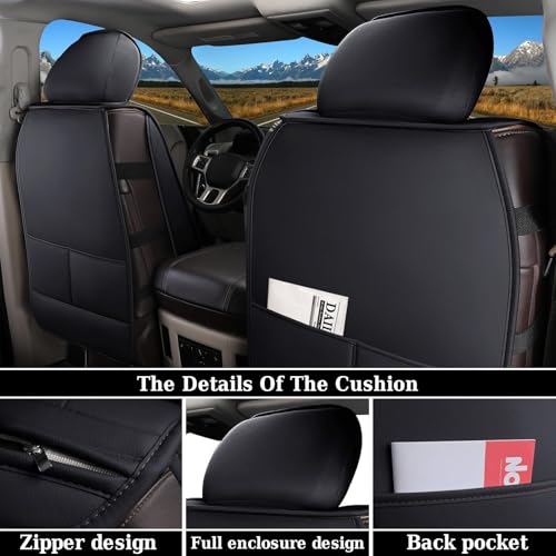 Image of Coverado Car Seat Covers Full Set, Leather RAM 1500 Seat Covers Protectors Compatible with 2002-2026 Dodge RAM 1500 2500 3500 Crew Double Mega Quad Cab with Flat Bench, Blue
