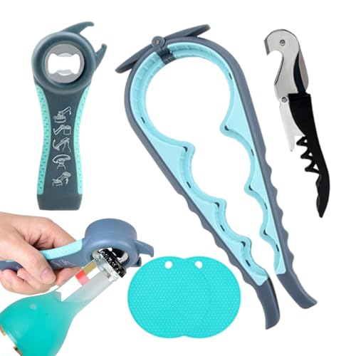 Huvqianu 缶カッタートップリムーバー - 手動省力瓶開封器キット,手動缶蓋リムーバー | カクテル・ビール・ソーダ・アパート・キャンプ・ビーチ・料理・パーティー向け