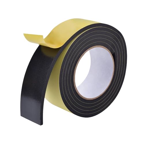 隙間テープ EVA素材 すきま風防止 防音戸当たりテープ スポンジテープ 厚5mm×幅10mm×長さ5M ドア防音 防振 パッキン 騒音軽減 虫よけ 気密性UP 虫塵 花粉防止 エアコン効率アップ(ブラック)