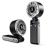 AWOAWO Portable Handheld Fan, 5 Gear Wind, Battery Operated, Up to 13 Working Hours, Mini Personal Hand Fan Blow Cold Air for Travel Beach Vacation, Gifts for Women Men (Black)