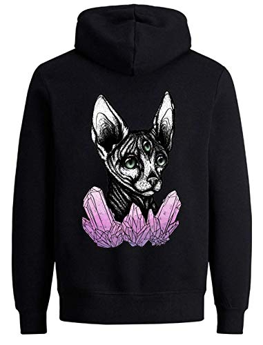 Sweat à capuche égyptien Sphynx en cristal améthyste pour homme et femme