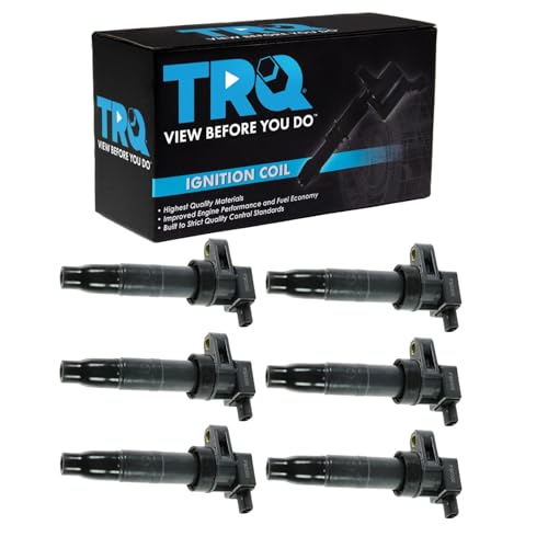 TRQ V6 6 Piece Ignition Coil Set Compatible with 2014-18 Kia Sorento 3.3L, 2011-13 Kia Sorento 3.5L, 2006-10 Hyundai Sonata 3.3L, 2007-09 Hyundai Santa Fe 2013-18 Santa Fe and More