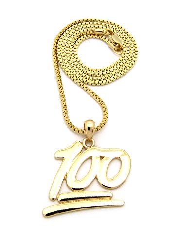NYFASHION101 Solid Perfect Score 100 Emoji Pendant 2mm 24