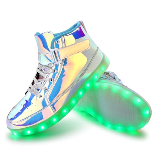 Image of Light Up Shoes Men Women LED Shoes USB Charging Adult High Top LED Sneakers Glow in The Dark Footwear for Dancing Party Festivals Festivals