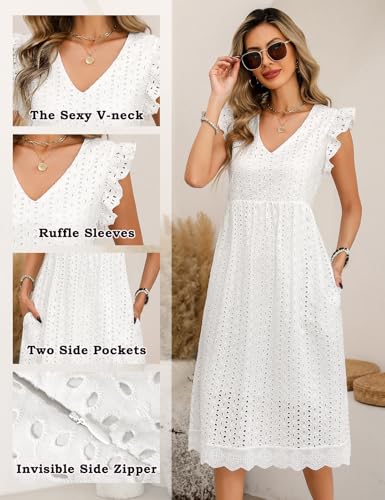 Robe Sans Manches à Volants A-Line Chic et Fluide en Coton - 4