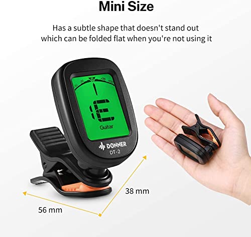 Donner Accordeur de Guitare Chromatique à Pince Tuner Portable pour Guitare, Basse, Violon, Ukulélé et Banjo, avec Ecran LCD 360° Rotation, Batterie Incluse (DT-2) - Les Beatles, Paul McCartney, John Lennon, RIngo Starr, George Harrison Donner Accordeur de Guitare Chromatique à Pince Tuner Portable pour Guitare, Basse, Violon, Ukulélé et Banjo, avec Ecran LCD 360° Rotation, Batterie Incluse (DT-2) – Image 7