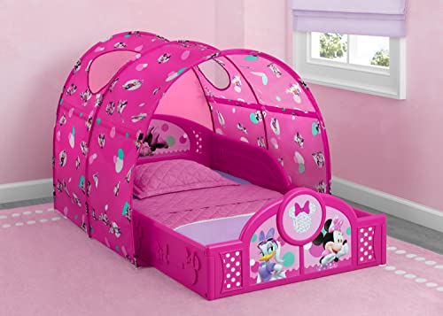 Image of Delta Children - Disney Minnie Mouse Plastic Sleep and Play Toddler Bed with Tent, Pink