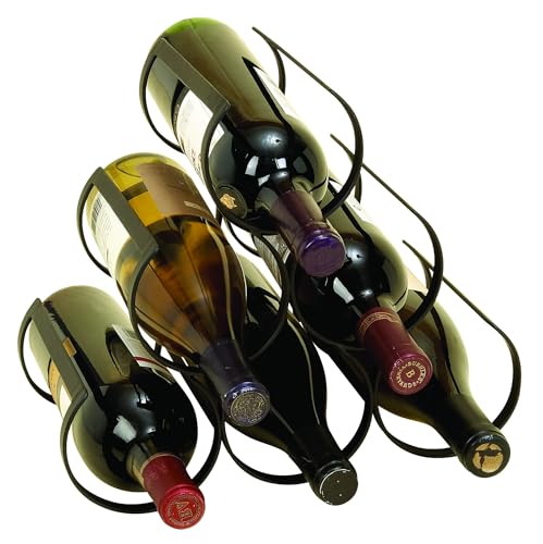 Deco 79 Metal Minimalistic 6 Bottle Wine Rack with Curved Holders, 12' x 7' x 10', Black