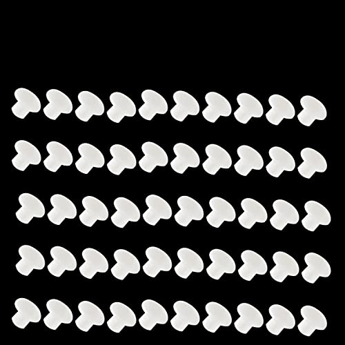 Image of MroMax 50Pcs Screw Cap Cover 3 /16inch Bottom Dia Fit for 4.5-5mm Diameter Hole Plastic Tube Cover Shelf Peg Hole Plugs for Cupboard Bookshelf Shelf Closet Cabinet Bracket Furniture White Tone