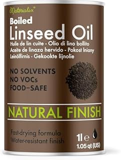 Materialix Boiled Linseed Oil - Fast-Drying - Natural Wood Protection and Care for worktops, Cutting Boards, Chopping Blocks, Doors and Frames