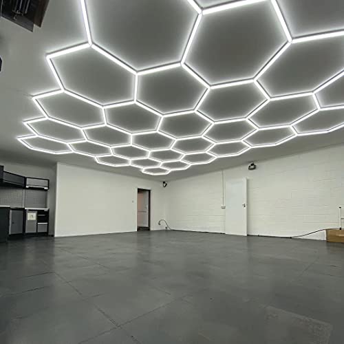Kimlian Led Hexagon Garage Light 528W Custom Hexagon Shape Lighting-47500Lm 6500K Diy Led Garage Hexagonal Ceiling Lights Auto Detailing Studio Light For Garage thumb #3