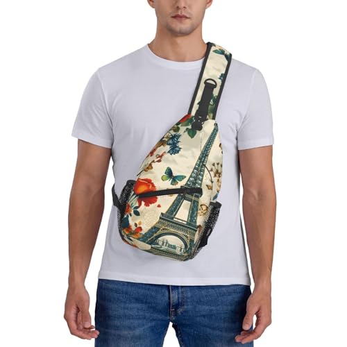 Morrales bandolera clásica con patrón Torre París unisex miniatura 7
