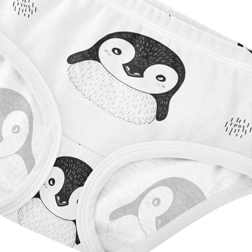 Cute Cartoon Black Penguins White Little Girl Panties Girls Underwear Toddler Cotton Durable Kids Briefs Undies 2t4