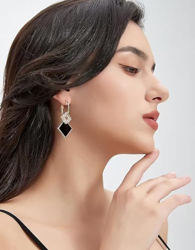 Black Gold Earrings For Women Gold Lightweight Statement Dangle Earrings For Women Trendy2