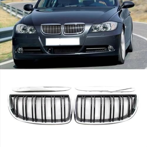 Grille de calandre avant centrale finition double ligne pour BMW E90 E91 - 2
