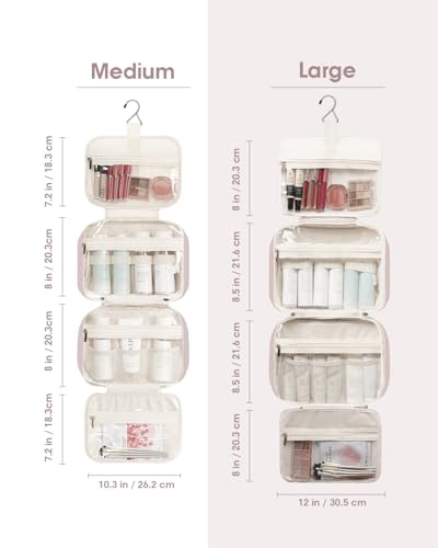 Image of Narwey Hanging Toiletry Bag for Women Toiletries Bag for Travel Size Essentials Accessories, A-Dusty Rose, Large