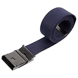 Ciieeo Verstellbarer Herren Canvas Gürtel 120cm mit Military Schnalle Dunkelblau Arbeitsgürtel und Business Taillengürtel für Männer Strapazierfähiges Textil für Alltag und Kostüm