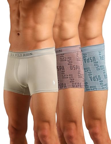 Image of U.S. Polo ASSN. Mens OET17 Solid Breathable Underwear Trunks - Pack of 3