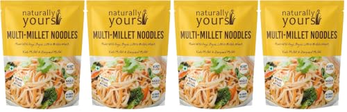 Image of Naturally Yours Multi Millet Hakka Noodles | Ragi, Bajra, Little, Kodo & Barnyard Millet with Whole Wheat | No Maida, No Onion No Garlic, Jain Friendly, Vegan, Preservative Free | 180g Pack of 4