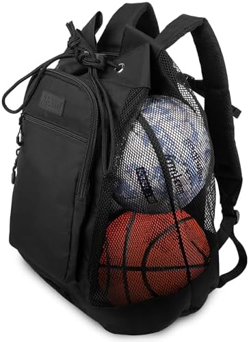 Fitdom Heavy Duty Small Mesh Equipment Ball Bag w/Adjustable Back...