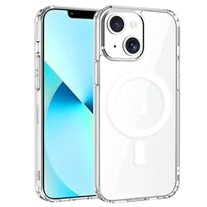 Exsight Magnetisch Helder Hoesje voor iPhone 13 / iPhone 14, Compatibel met MagSafe Draadloos Opladen, Antislip & Valbeveiliging Bumper Case, Schokbestendig Telefoon Hoesje Cover, Beschermhoesje