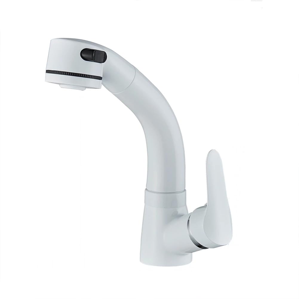 Robinet de lavabo extensible en laiton avec douchette pour mitigeur de salle de bain moderne