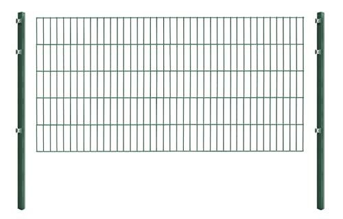 Einstabmattenzaun/Stabmattenzaun, H 100 cm, grün, 10-50m - inklusive Pfosten - Komplett Set (10 m)