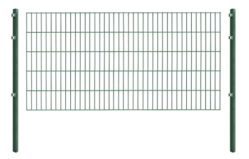 Einstabmattenzaun/Stabmattenzaun, H 100 cm, grün, 10-50m - inklusive Pfosten - Komplett Set (10 m)