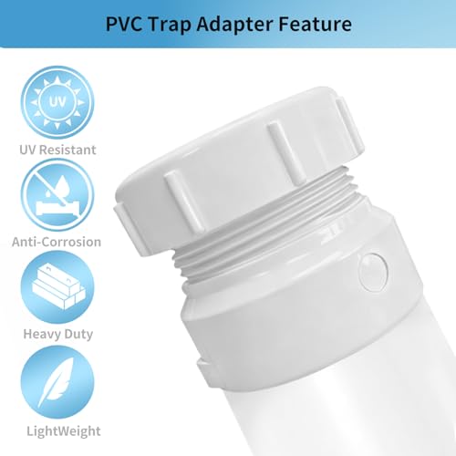 Image of LESSO PVC Trap Adapter, 1-1 /2 x 1-1 /4 Inch Female Fitting