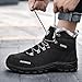 Men's Winter Fashion Breathable Water Proof Outdoor Hiking Shoes High Top Cotton Shoes Hiking Sports Shoes Sneaker Rack for Men on Door (Black, 11)