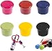 WANGZAIZAI Bouchon de Bouteille, 6 Bouchons de Bouteille de vin Bouchon de Bouchon en Silicone réutilisable, Garder la Chair pour Le vin Mousseux Champagne bière vin -(Couleur aléatoire)