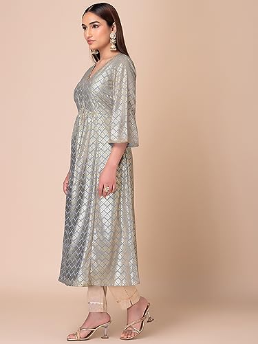 Image of Indya Women's Polyester Regular Fit Casual Kurta