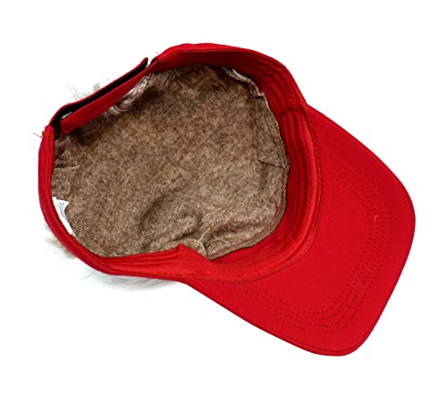 Image of Mens Visor with Hair Fake Hat with Hair for Men Funny Golf Hats Wig Hat Spiked Adjustable Baseball Cap