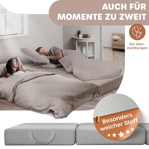 KESSER® Klappmatratze 75 x 195 x 15 cm Gästematratze 3-Fach faltbar zum Sitzhocker Faltmatratze Schaumstoff 25kg/m³ extra dick 15cm atmungsaktiv waschbar Abnehmbarer Bezug inkl. Camping Tragetasche