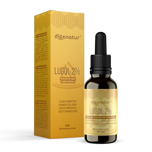 DIOXNATUR® Solución de Lugol 2% Calidad Farmacéutica 30ml | Yodo y Yoduro de Potasio con Pipeta Dosificadora Precisa
