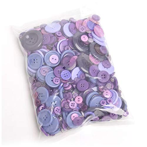 Hanyoer 600 Pcs Buttons Diy Crafts Children's Manual Button Painting 4 Holes Buttons Diy Handmade Ornament (Purple) #TOP1