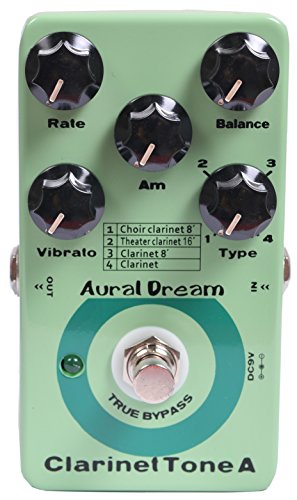 Aural Dream Clarinet Tone A Synthesizer Guitar Effects Pedal includes choir clarinet 8',clarinet 8',theater clarinet 16'and clarinet with Vibrato and Swell module based on Organ,True bypass Cover