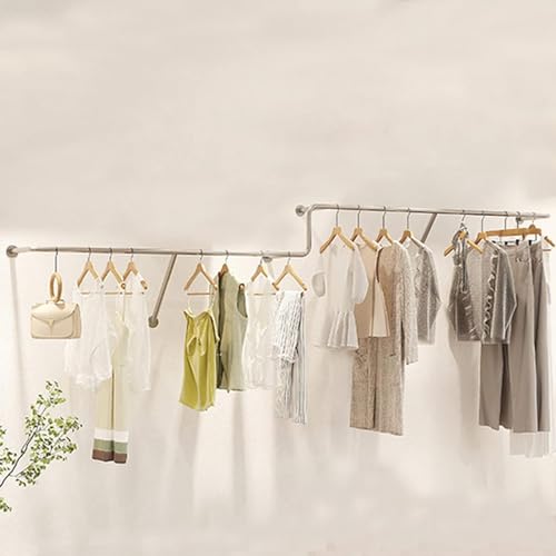 Perchero de pared de metal elegante para tiendas minoristas y boutiques, perchas creativas de ropa de grado comercial, diseño duradero y elegante