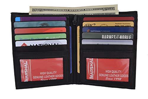 Marshal Leather Bifold Hipster Wallet #1502 BK2