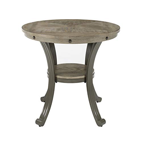 Powell Pewter Metal and Rustic Wood Side Table Franklin Dining by Powell - Image 2