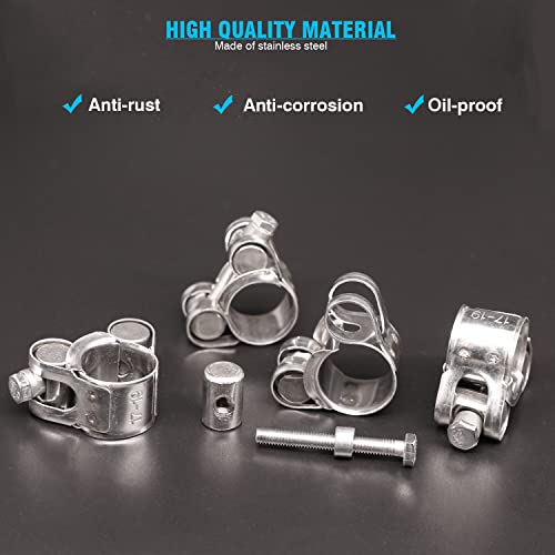Peromi 4 Pack T-Bolt Hose Clamps-Stainless Steel_304, Working Range 17Mm-19Mm For 3/4 Inch Hose Od, Heavy Duty Hose Clamps #TOP2