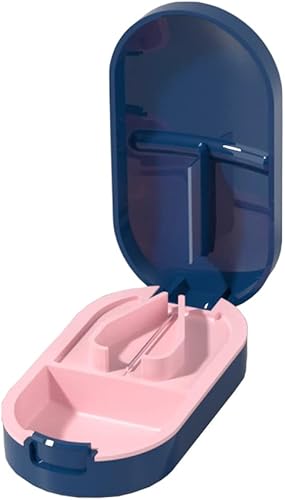Cortador de pastillas con almacenamiento, divisor de píldoras para pastillas pequeñas o grandes y tabletas de vitaminas, trituradora de píldoras