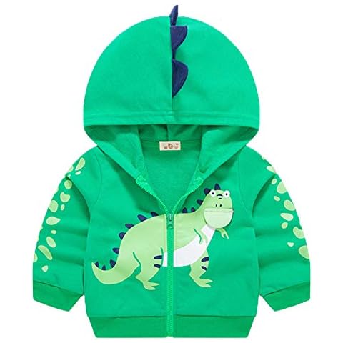 LeeXiang Toddler Boys Dinosaur Zip Hoodie Cover