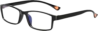 Reading Glasses +4.50,Black Frame Blue Light Blocking Glasses,Anti Blue Re-ading Gl-asses,Clear Light Gl-asses,Small Reading Gla-sses Classic Everyday Use,Rectangular Frame Eye Gla-sses for Men Women