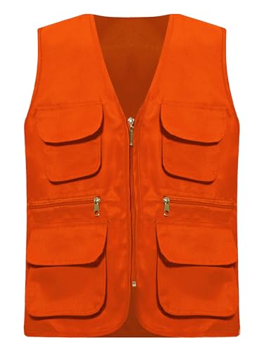 Kids Boys Girls Safety Vest with Pockets Zipper Volunteer Activity Vest Waistcoat Jacket Vest School Outdoors Uniform3