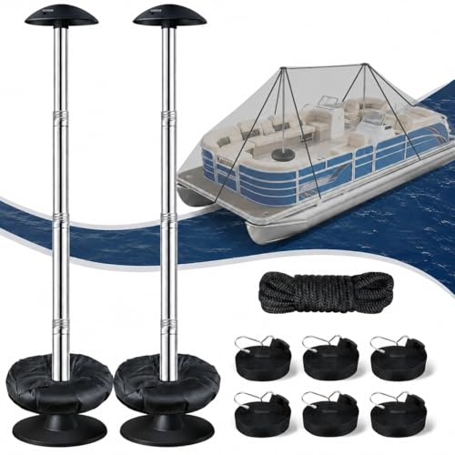 Pontoon Cover Support Poles with Sandbag Heavy Duty
