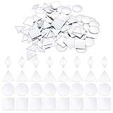 120 Stück Spiegel zum Kleben, Kleine Spiegel für Bastelarbeiten, 4 Formen Mosaikglasstücke, 2.5 cm Mini-Spiegelkacheln für Disco-Kugel Lampenrahmen Dekoration, Dreiecke/Quadrate/Runde/Rhombus