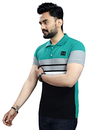 DYRECTDEALS Men's Regular Fit Striped Polo T-Shirts