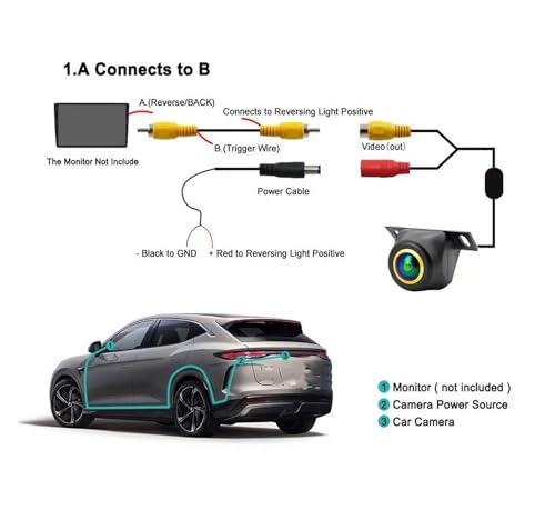 Caméra de recul AHD 1080P avec trajectoire dynamique pour autoradio Android