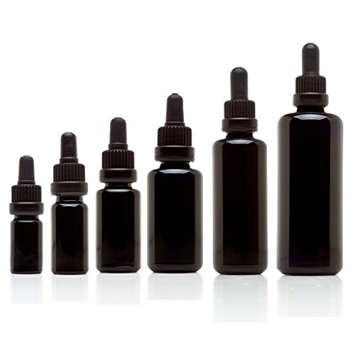 Infinity Jars Black Ultraviolet Glass Bottle W/Glass Eye Dropper Variety Pack #TOP12